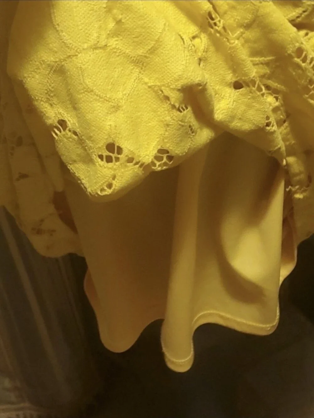 Monteau Yellow Floral Lace Shift Dress